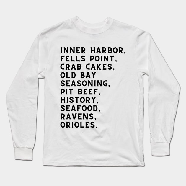 Baltimore Proud! Long Sleeve T-Shirt by AA Grim